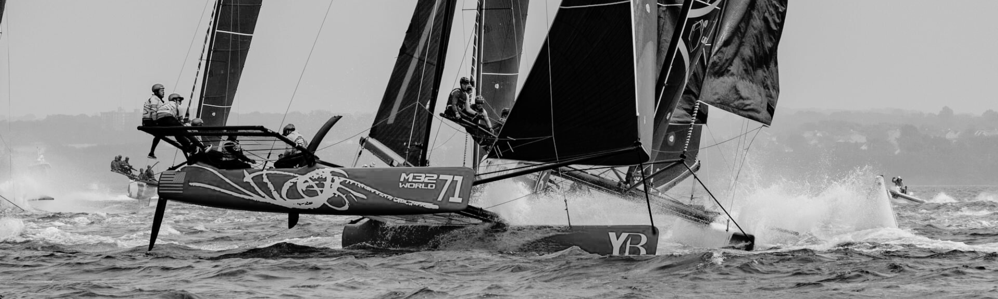 A racing yacht in Garth’s original sailing story