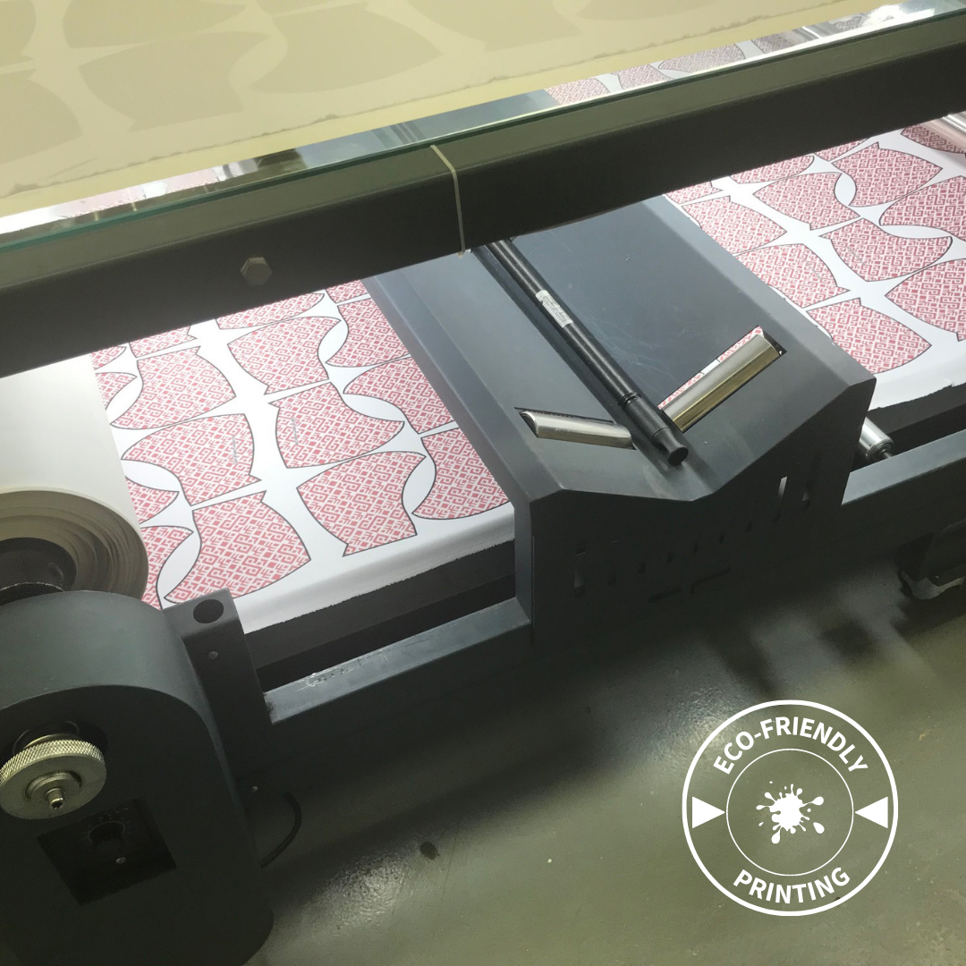 LUCKE fabric patterns moving through the printing process