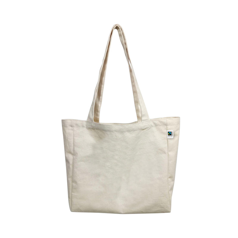 Certified Fairtrade Organic Canvas Natural Tote Bag with Extra Capacity | ECV-18OF